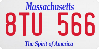 MA license plate 8TU566