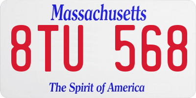 MA license plate 8TU568