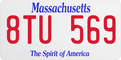 MA license plate 8TU569