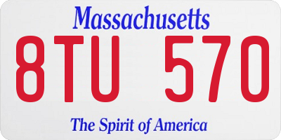 MA license plate 8TU570