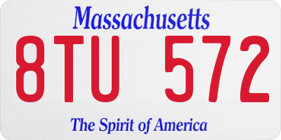 MA license plate 8TU572