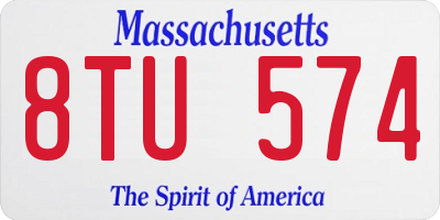 MA license plate 8TU574