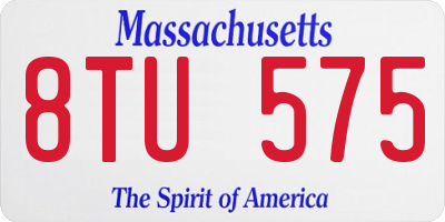 MA license plate 8TU575