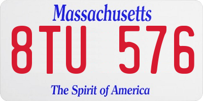 MA license plate 8TU576