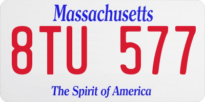 MA license plate 8TU577