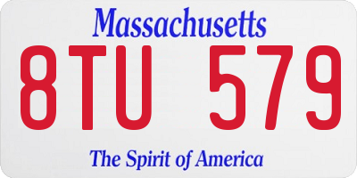 MA license plate 8TU579