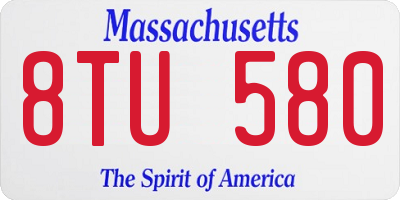 MA license plate 8TU580