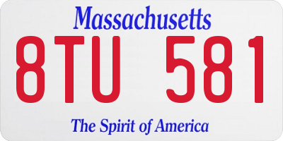 MA license plate 8TU581