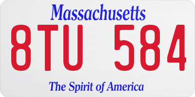MA license plate 8TU584