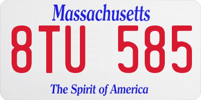 MA license plate 8TU585