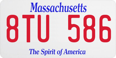 MA license plate 8TU586