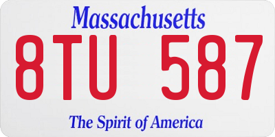 MA license plate 8TU587