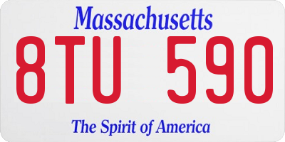 MA license plate 8TU590