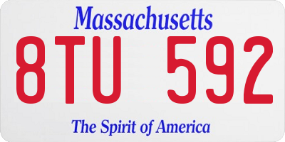 MA license plate 8TU592
