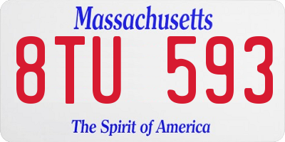 MA license plate 8TU593