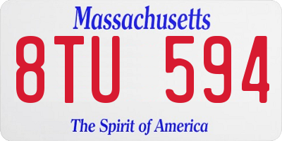 MA license plate 8TU594
