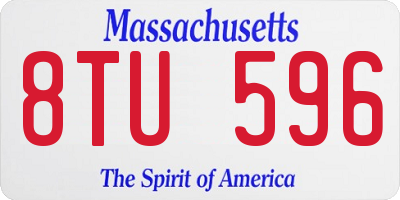 MA license plate 8TU596