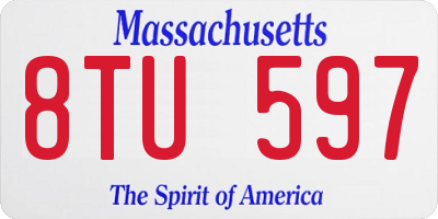 MA license plate 8TU597
