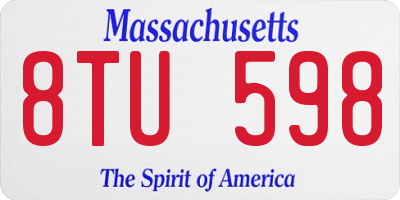 MA license plate 8TU598