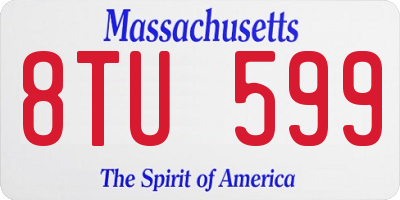 MA license plate 8TU599