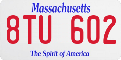MA license plate 8TU602