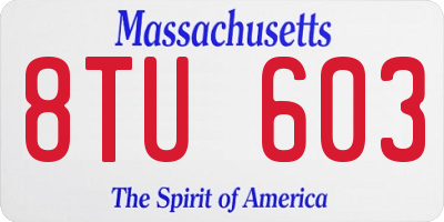 MA license plate 8TU603