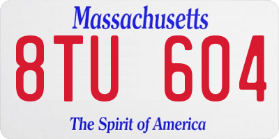 MA license plate 8TU604