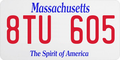 MA license plate 8TU605