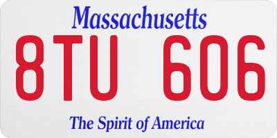 MA license plate 8TU606