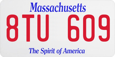 MA license plate 8TU609