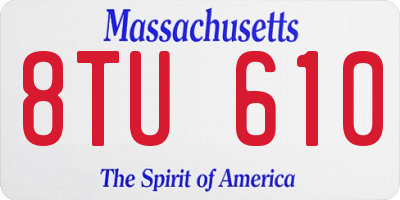 MA license plate 8TU610