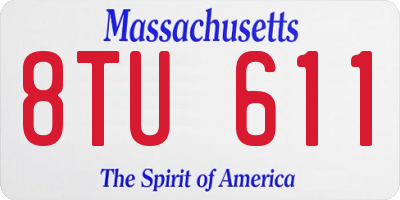 MA license plate 8TU611