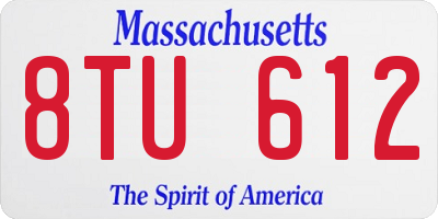 MA license plate 8TU612