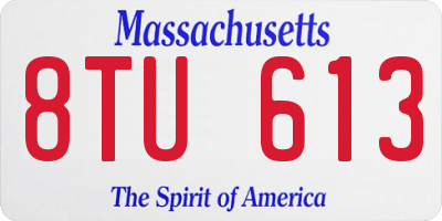 MA license plate 8TU613