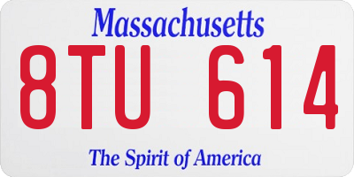 MA license plate 8TU614