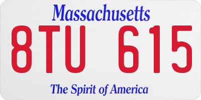 MA license plate 8TU615