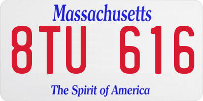 MA license plate 8TU616