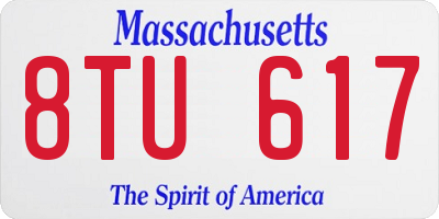 MA license plate 8TU617