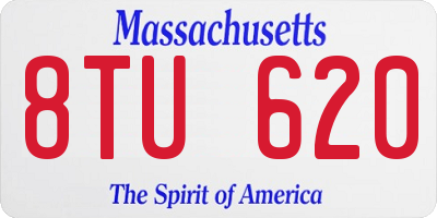 MA license plate 8TU620