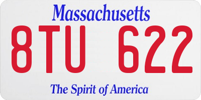 MA license plate 8TU622