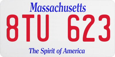 MA license plate 8TU623