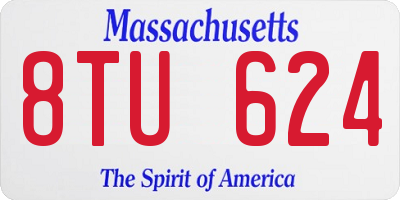MA license plate 8TU624