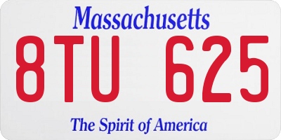 MA license plate 8TU625
