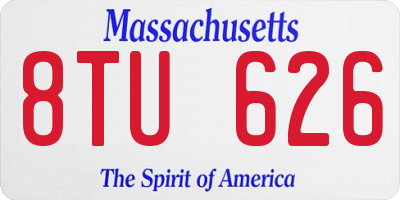 MA license plate 8TU626