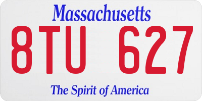 MA license plate 8TU627