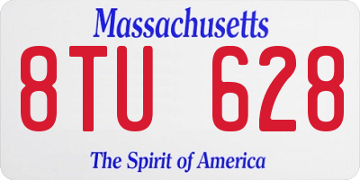 MA license plate 8TU628