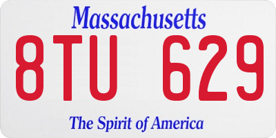 MA license plate 8TU629