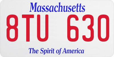 MA license plate 8TU630