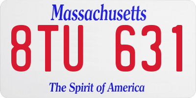 MA license plate 8TU631