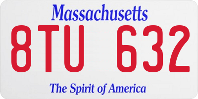 MA license plate 8TU632